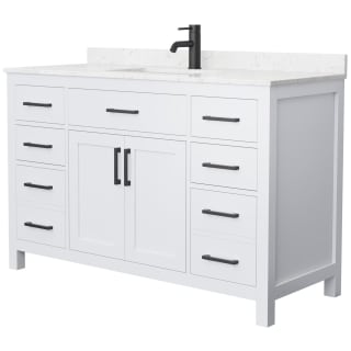 A thumbnail of the Wyndham Collection WCG242454S-UNSMXX White / Carrara Cultured Marble Top / Matte Black Hardware