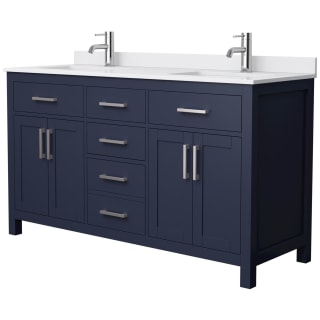 A thumbnail of the Wyndham Collection WCG242460D-UNSMXX Dark Blue / White Cultured Marble Top / Brushed Nickel Hardware