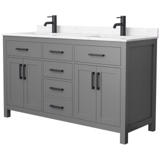 A thumbnail of the Wyndham Collection WCG242460D-UNSMXX Dark Gray / Carrara Cultured Marble Top / Matte Black Hardware