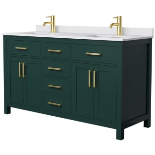 A thumbnail of the Wyndham Collection WCG242460D-UNSMXX Green / White Cultured Marble Top / Brushed Gold Hardware