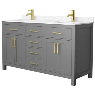 A thumbnail of the Wyndham Collection WCG242460D-UNSMXX Dark Gray / Carrara Cultured Marble Top / Brushed Gold Hardware