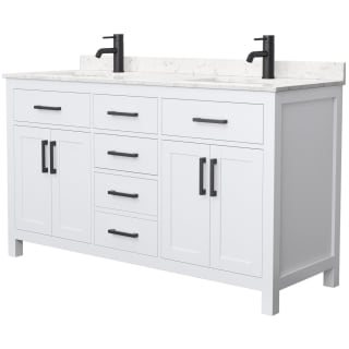 A thumbnail of the Wyndham Collection WCG242460D-UNSMXX White / Carrara Cultured Marble Top / Matte Black Hardware