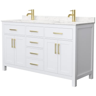 A thumbnail of the Wyndham Collection WCG242460D-UNSMXX White / Carrara Cultured Marble Top / Brushed Gold Hardware
