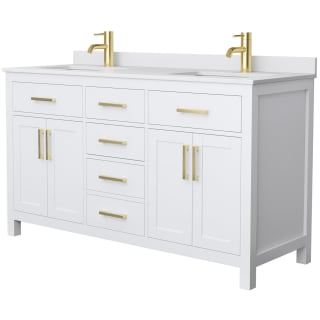 A thumbnail of the Wyndham Collection WCG242460D-UNSMXX White / White Cultured Marble Top / Brushed Gold Hardware