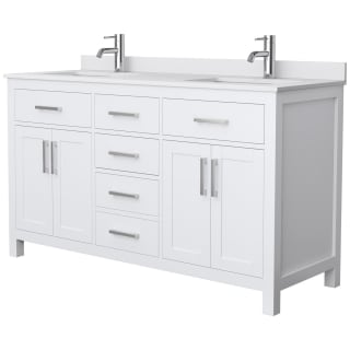 A thumbnail of the Wyndham Collection WCG242460DWCUNSMXX White / White Cultured Marble Top / Brushed Nickel Hardware