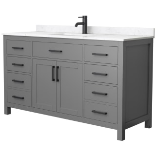 A thumbnail of the Wyndham Collection WCG242460S-UNSMXX Dark Gray / Carrara Cultured Marble Top / Matte Black Hardware