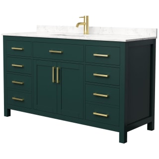 A thumbnail of the Wyndham Collection WCG242460S-UNSMXX Green / Carrara Cultured Marble Top / Brushed Gold Hardware