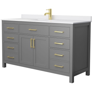 A thumbnail of the Wyndham Collection WCG242460S-UNSMXX Dark Gray / White Cultured Marble Top / Brushed Gold Hardware