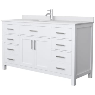 A thumbnail of the Wyndham Collection WCG242460SWCUNSMXX White / White Cultured Marble Top / Brushed Nickel Hardware