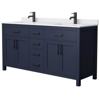 A thumbnail of the Wyndham Collection WCG242466D-UNSMXX Dark Blue / White Cultured Marble Top / Matte Black Hardware