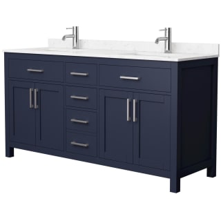 A thumbnail of the Wyndham Collection WCG242466D-UNSMXX Dark Blue / Carrara Cultured Marble Top / Brushed Nickel Hardware