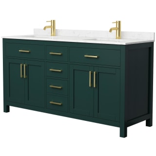 A thumbnail of the Wyndham Collection WCG242466D-UNSMXX Green / Carrara Cultured Marble Top / Brushed Gold Hardware