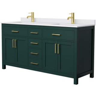 A thumbnail of the Wyndham Collection WCG242466D-UNSMXX Green / White Cultured Marble Top / Brushed Gold Hardware