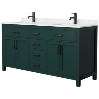 A thumbnail of the Wyndham Collection WCG242466D-UNSMXX Green / Carrara Cultured Marble Top / Matte Black Hardware