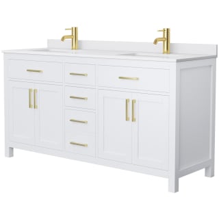 A thumbnail of the Wyndham Collection WCG242466D-UNSMXX White / White Cultured Marble Top / Brushed Gold Hardware