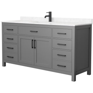 A thumbnail of the Wyndham Collection WCG242466S-UNSMXX Dark Gray / Carrara Cultured Marble Top / Matte Black Hardware
