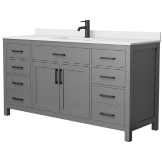 A thumbnail of the Wyndham Collection WCG242466S-UNSMXX Dark Gray / White Cultured Marble Top / Matte Black Hardware
