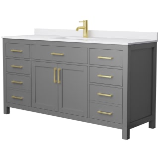 A thumbnail of the Wyndham Collection WCG242466S-UNSMXX Dark Gray / White Cultured Marble Top / Brushed Gold Hardware