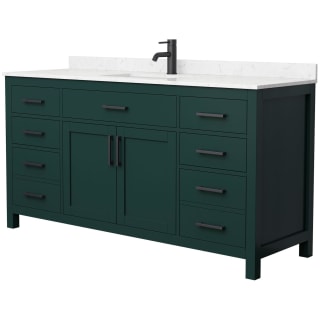 A thumbnail of the Wyndham Collection WCG242466S-UNSMXX Green / Carrara Cultured Marble Top / Matte Black Hardware