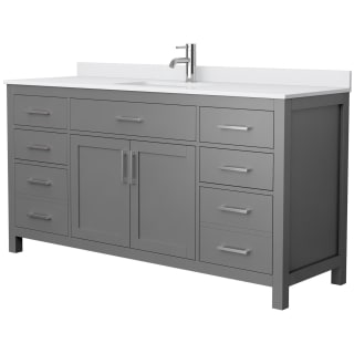 A thumbnail of the Wyndham Collection WCG242466S-UNSMXX Dark Gray / White Cultured Marble Top / Brushed Nickel Hardware