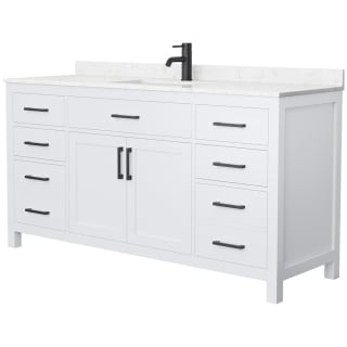 A thumbnail of the Wyndham Collection WCG242466S-UNSMXX White / Carrara Cultured Marble Top / Matte Black Hardware