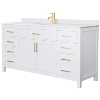 A thumbnail of the Wyndham Collection WCG242466S-UNSMXX White / White Cultured Marble Top / Brushed Gold Hardware