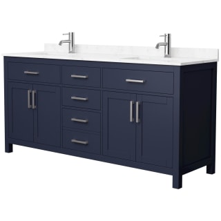 A thumbnail of the Wyndham Collection WCG242472D-UNSMXX Dark Blue / Carrara Cultured Marble Top / Brushed Nickel Hardware