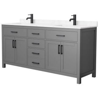 A thumbnail of the Wyndham Collection WCG242472D-UNSMXX Dark Gray / Carrara Cultured Marble Top / Matte Black Hardware