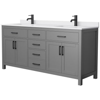 A thumbnail of the Wyndham Collection WCG242472D-UNSMXX Dark Gray / White Cultured Marble Top / Matte Black Hardware