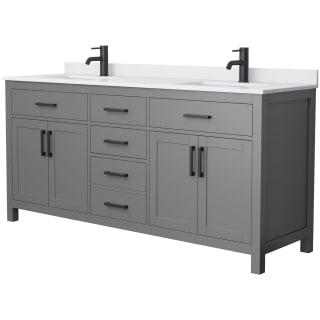 A thumbnail of the Wyndham Collection WCG242472D-UNSMXX Dark Gray / White Cultured Marble Top / Matte Black Hardware