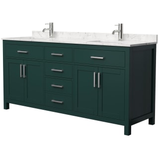 A thumbnail of the Wyndham Collection WCG242472D-UNSMXX Green / Carrara Cultured Marble Top / Brushed Nickel Hardware