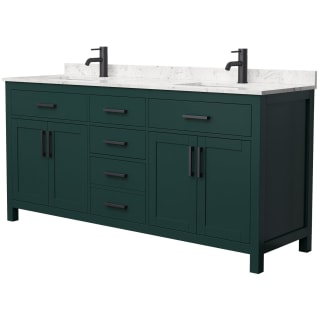 A thumbnail of the Wyndham Collection WCG242472D-UNSMXX Green / Carrara Cultured Marble Top / Matte Black Hardware