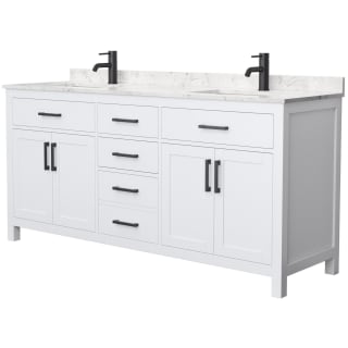 A thumbnail of the Wyndham Collection WCG242472D-UNSMXX White / Carrara Cultured Marble Top / Matte Black Hardware