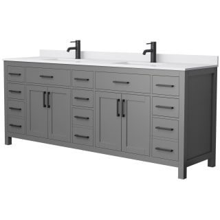 A thumbnail of the Wyndham Collection WCG242484D-UNSMXX Dark Gray / White Cultured Marble Top / Matte Black Hardware
