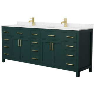 A thumbnail of the Wyndham Collection WCG242484D-UNSMXX Green / Carrara Cultured Marble Top / Brushed Gold Hardware