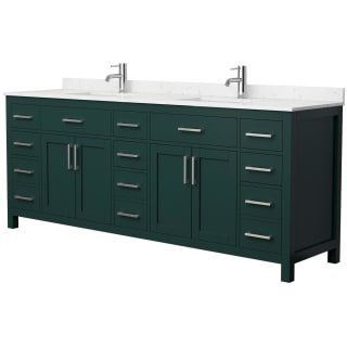 A thumbnail of the Wyndham Collection WCG242484D-UNSMXX Green / Carrara Cultured Marble Top / Brushed Nickel Hardware