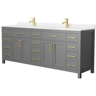A thumbnail of the Wyndham Collection WCG242484D-UNSMXX Dark Gray / Carrara Cultured Marble Top / Brushed Gold Hardware