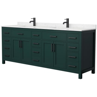 A thumbnail of the Wyndham Collection WCG242484D-UNSMXX Green / Carrara Cultured Marble Top / Matte Black Hardware