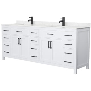 A thumbnail of the Wyndham Collection WCG242484D-UNSMXX White / Carrara Cultured Marble Top / Matte Black Hardware
