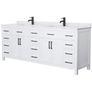 A thumbnail of the Wyndham Collection WCG242484D-UNSMXX White / White Cultured Marble Top / Matte Black Hardware