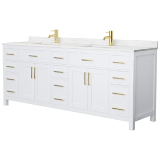 A thumbnail of the Wyndham Collection WCG242484D-UNSMXX White / Carrara Cultured Marble Top / Brushed Gold Hardware
