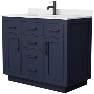 A thumbnail of the Wyndham Collection WCG262642S-VCA-UNSMXX Dark Blue / White Cultured Marble Top / Matte Black Hardware