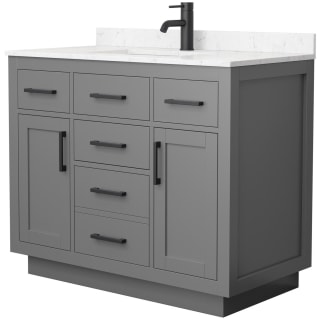 A thumbnail of the Wyndham Collection WCG262642S-VCA-UNSMXX Dark Gray / Carrara Cultured Marble Top / Matte Black Hardware