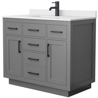 A thumbnail of the Wyndham Collection WCG262642S-VCA-UNSMXX Dark Gray / White Cultured Marble Top / Matte Black Hardware