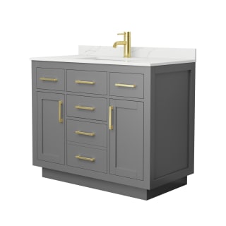 A thumbnail of the Wyndham Collection WCG262642S-QTZ-UNSMXX Dark Gray / Giotto Quartz Top / Brushed Gold Hardware