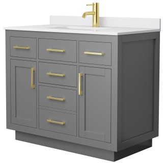 A thumbnail of the Wyndham Collection WCG262642S-VCA-UNSMXX Dark Gray / White Cultured Marble Top / Brushed Gold Hardware