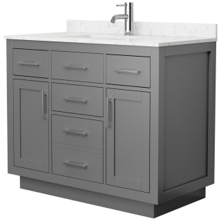 A thumbnail of the Wyndham Collection WCG262642S-VCA-UNSMXX Dark Gray / Carrara Cultured Marble Top / Brushed Nickel Hardware