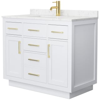 A thumbnail of the Wyndham Collection WCG262642S-VCA-UNSMXX White / Carrara Cultured Marble Top / Brushed Gold Hardware