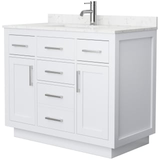 A thumbnail of the Wyndham Collection WCG262642S-VCA-UNSMXX White / Carrara Cultured Marble Top / Brushed Nickel Hardware