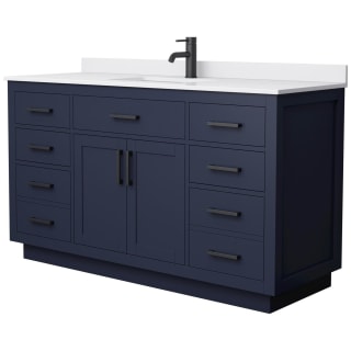 A thumbnail of the Wyndham Collection WCG262660S-VCA-UNSMXX Dark Blue / White Cultured Marble Top / Matte Black Hardware